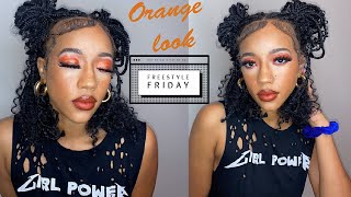 FREESTYLE FRIDAY: ORANGE GLOSSY EYE LOOK | ORANGE MAKEUP LOOK