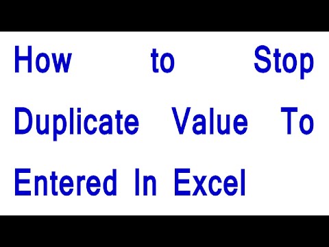 How To Stop Duplicate Value To Entered In Excel Sheet - YouTube
