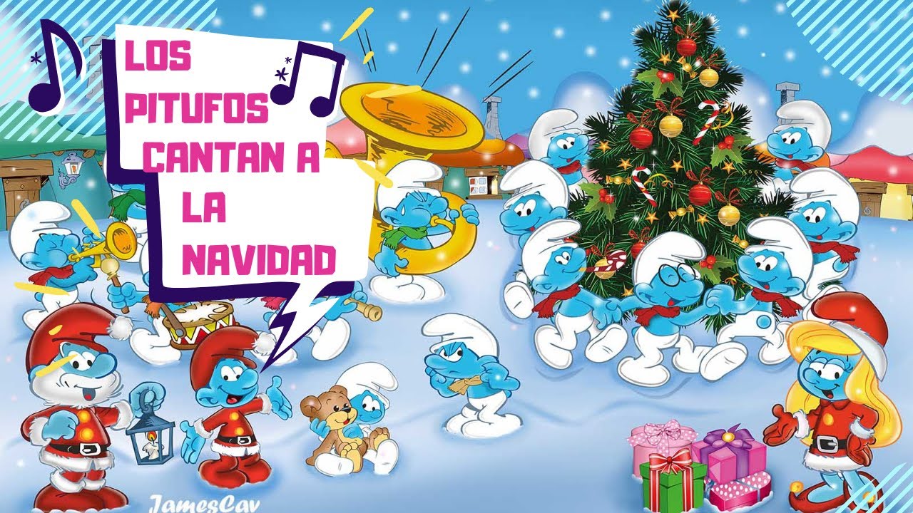 Los Pitufos Cantan A La Navidad Youtube 