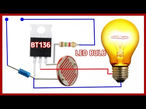 easy to make 220volt bulb automatic on/of light using bt136... LDR switch light cricuit