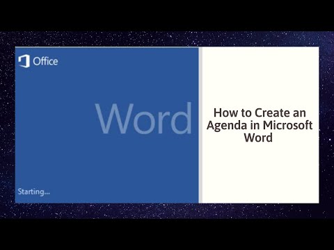 How to Create an Agenda in Microsoft Word 2010