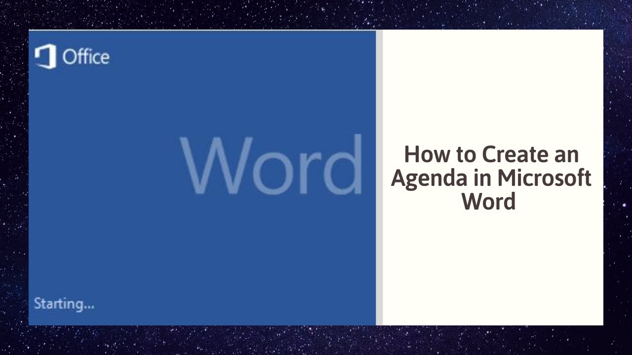 How to Create an Agenda in Microsoft Word With Regard To Meeting Agenda Template Word 2010