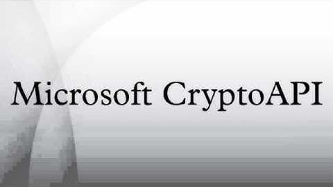 Microsoft CryptoAPI