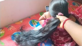 Silky long hair ponytail play by man|| Long hair play ASMR @indianhairplay