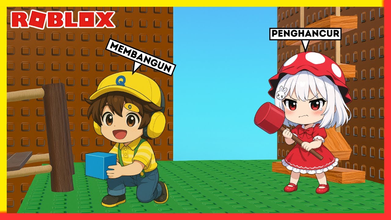 Cio Dan Cia Melamar Kerja Jadi Tukang Bangun & Hancur! Di Roblox Brookhaven | Build & Destroy Obby