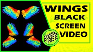 black screen angel wings effect | Wings black Screen Video | neon wings black screen