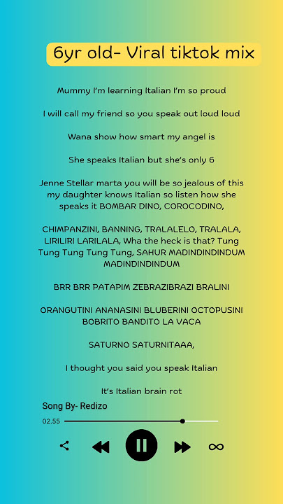6 year old italian #tiktokviral #tiktok #remix #shorts #fypviralシ #italian #lyrics