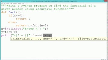 Python Program - Factorial of a number