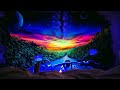 Full Gas At Sunset Time - Black Light Fluorescent Mural - by Antonipaints