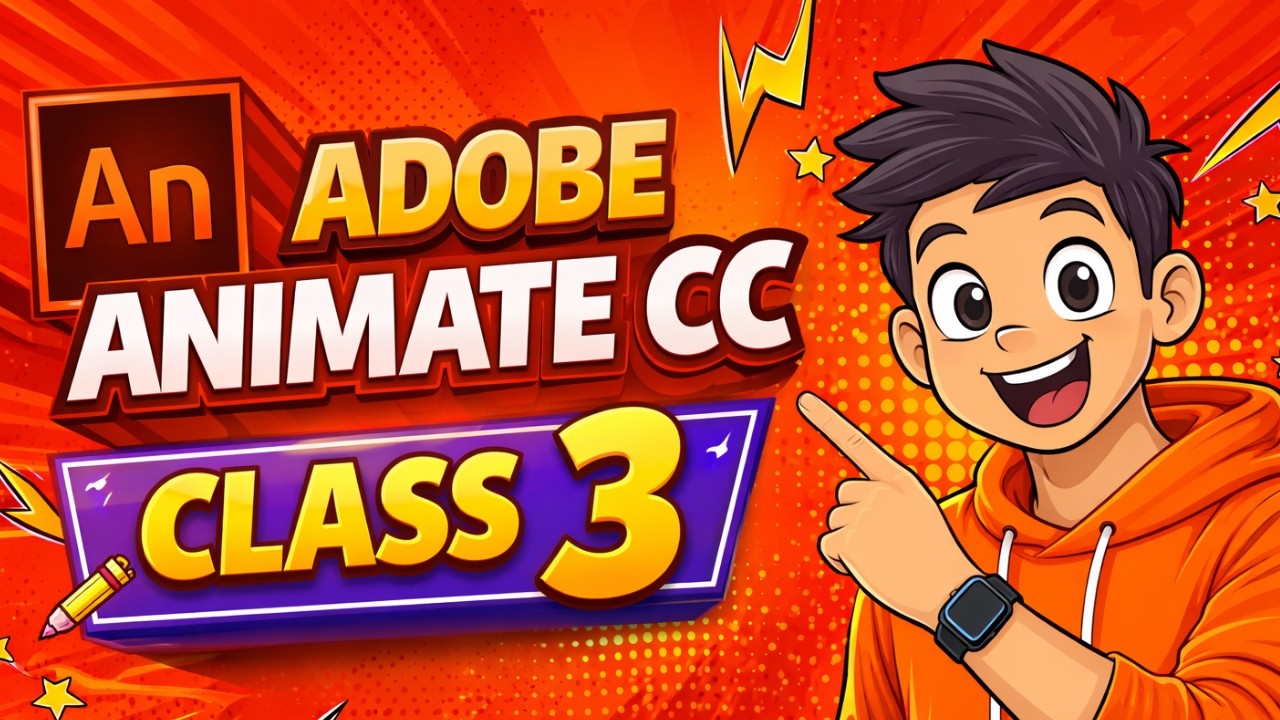 Adobe Animate CC Class 3 | Complete Beginner Animation Tutorial in ...