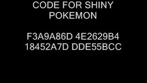 Pokemon emerald action replay shiny code