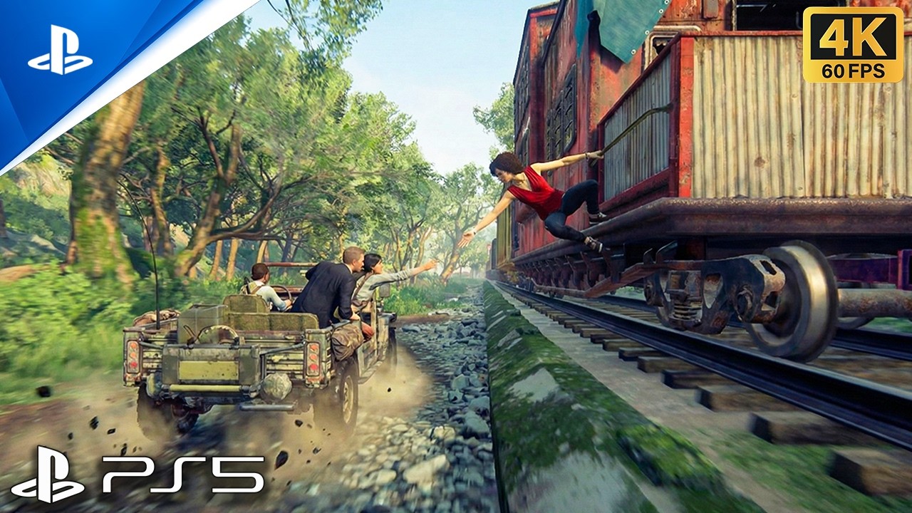 The Most Intense Train Chase! - Uncharted™: The Lost Legacy (PS5) 4K 60FPS Gameplay (No Commentary)