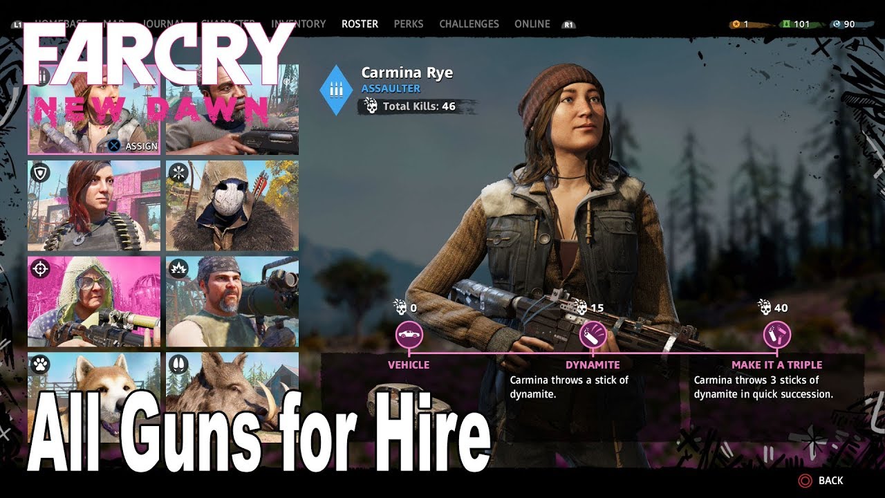 Far Cry New Dawn All Guns For Hire Roster Missions Hd 1080p Youtube