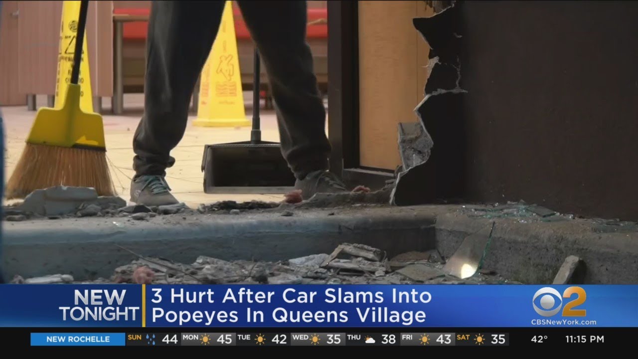 Car Slams Into Queens Restaurant, 3 Injured - YouTube