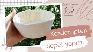 KORDON İPTEN SEPET YAPIMI| HASIR SEPET NASIL DİKİLİR? Elif Uzuner