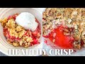 Strawberry Rhubarb Crisp | easy healthy dessert recipe