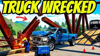 I DESTROYED The Biggest Bridge in APM With a HUGE Truck Crash! | Roblox American Plains Mudding