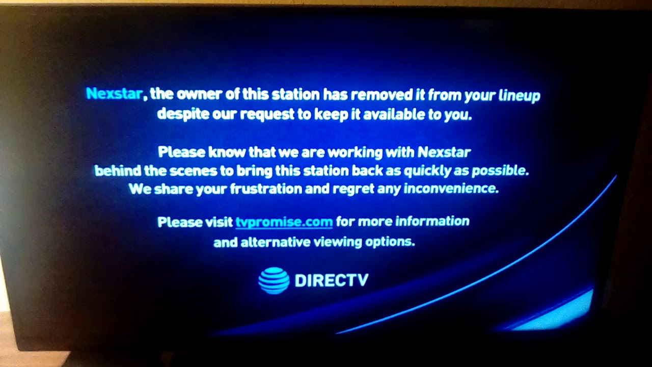 DirecTV Nexstar Dispute Message August 10,2019 YouTube