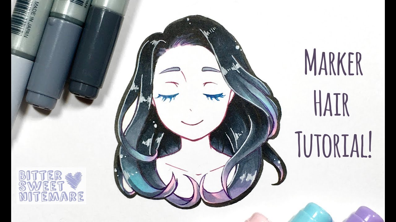 How to: Copic Marker Hair Tutorial [Anime/Manga style ...