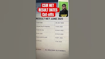 CSIR NET 2025 RESULT, ANS KEY, CUTOFF Dates || CSIR NET last years CUTOFF || Shanu Arora