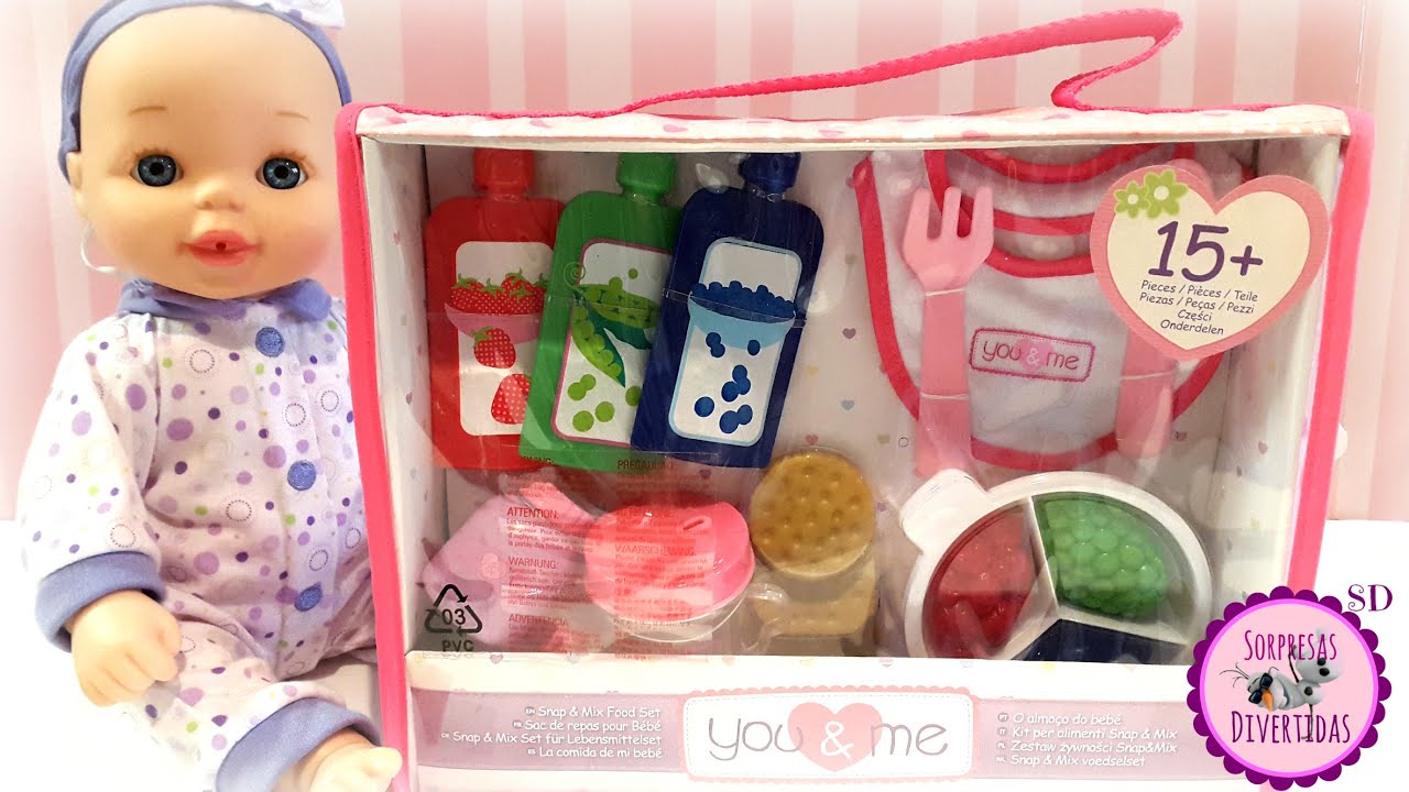 Bolso con Comiditas para Muñecas - Accesorios de juguete para la Bebé Luna  