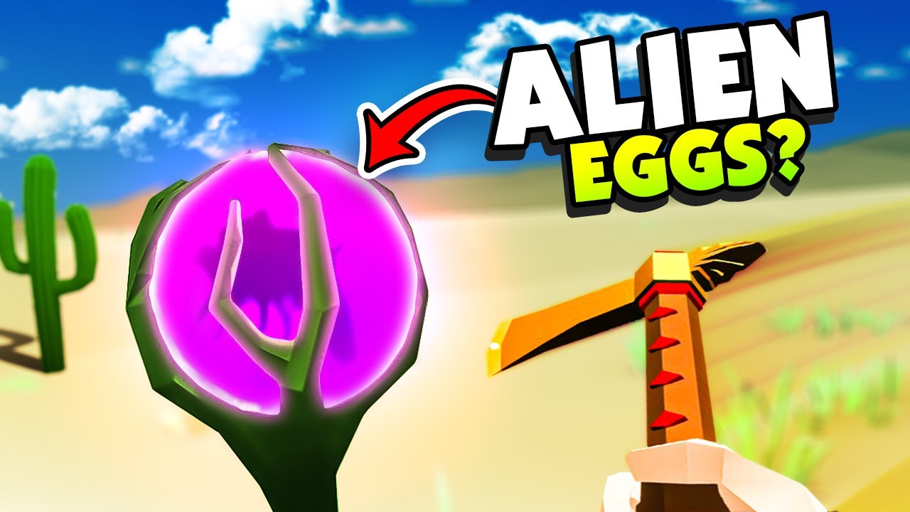 Collecting ALIEN EGGS With My NEW GOLD AXE! - Desert Skies