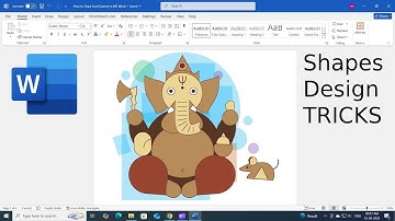 MS Word Shapes Design Tricks: Easy Colourful Lord Ganesha Drawing