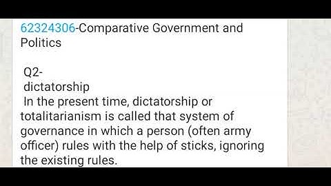 B.A. (Prog) Political Science  Comparative Government and Politics (Answer.2 )