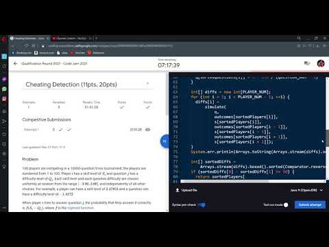 Cheating Detection   Code Jam  2021
