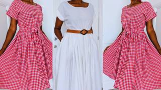 How to Sew a Simple Fit & Flare Midi Dress | Easy DIY Summer Dress Tutorial
