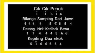 Not Angka Recorder Lagu Daerah KALBAR 