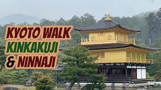 [World Heritage] Introducing Kinkakuji and Ninnaji in the rain. Ride the Randen to Arashiyama[Kyoto]