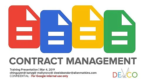 DevCo Contract Management Training (04 Marc 2019)