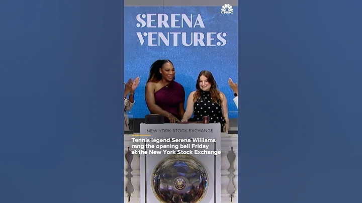 Serena Williams rings the opening bell at the NYSE...