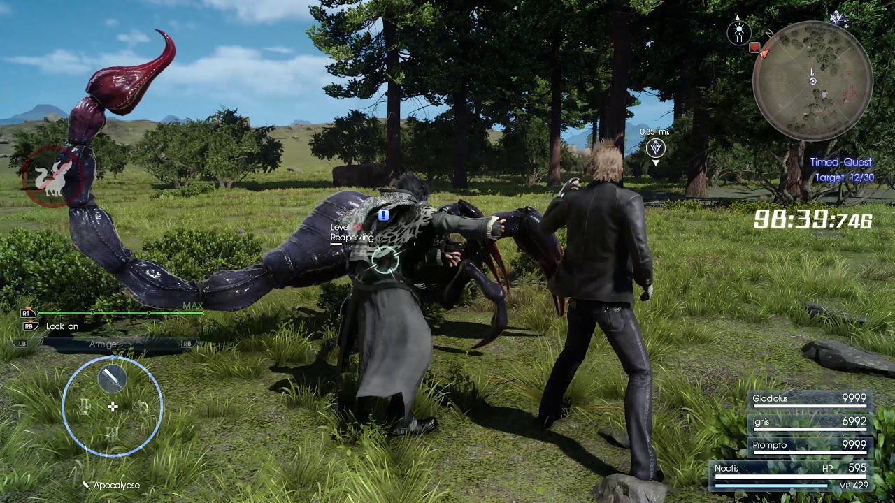 FFXV Reaperking & Saphyrtail Timed Quest Xbox One X Gameplay