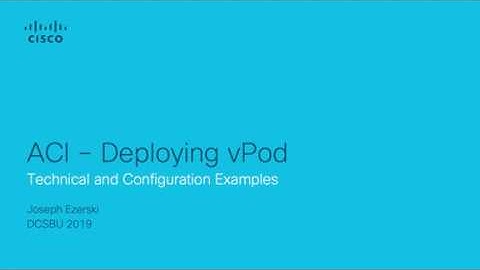 ACI - Deploying vPod - Part 2 - The Configuration