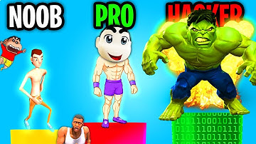 Can We Go NOOB vs PRO vs HACKER in CLIMBING TOWER with SHINCHAN and CHOP | AMAAN-T