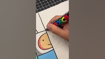 Drawing Finn with Posca Markers But in 2 styles! #shorts