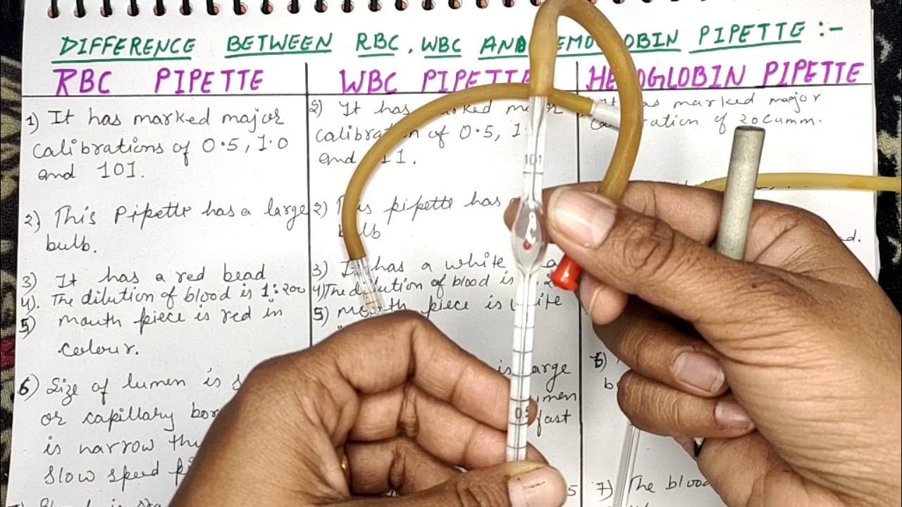 DIFFERENT TYPES OF RBC,WBC AND HEMOGLOBIN PIPETTES YouTube