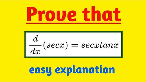 derivative of sec(x) | find derivative of secx
