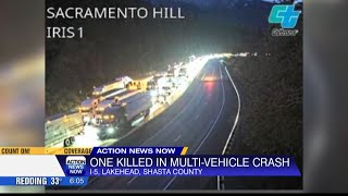 Deadly crash on I-5 in Shasta County involves 17 cars