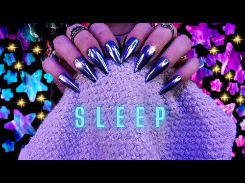ASMR Cozy Towel Scratching 🌌 (Rain + Whispers + Water Sounds) 4.5H Dreamy Sleep Triggers 😴💜