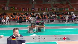 24/25 ბულგარეთი, მსოფლიო თასი, ხმალი T32 BAZADZE 15 - 8 KINDLER #sports #fencing