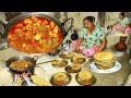 They Are Cooking Chicken Curry And Aloo Paratha Purely Nepali Village Style || Rural Village Kitchen