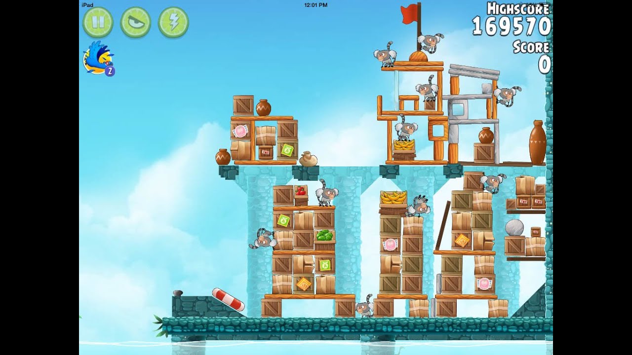 Angry Birds Rio Level 10 Hidden Harbor Walkthrough 3 Star - YouTube