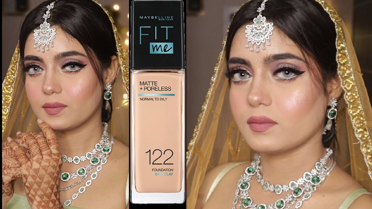 गर्मियों का मेकअप |MODERN BRIDAL MAKEUP WITH MAYBELLINE FIT ME| UNDER 500