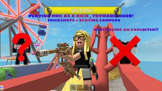 PLAYING MM2 AS A *PRO* *RICH* TRYHARD NOOB (Murder Mystery 2) *MM2 MONTAGE* *BEATING TEAMERS*