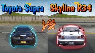 Toyota Supra VS Paul Walker Skyline R34 in Extreme Car Driving Simulator screenshot 5