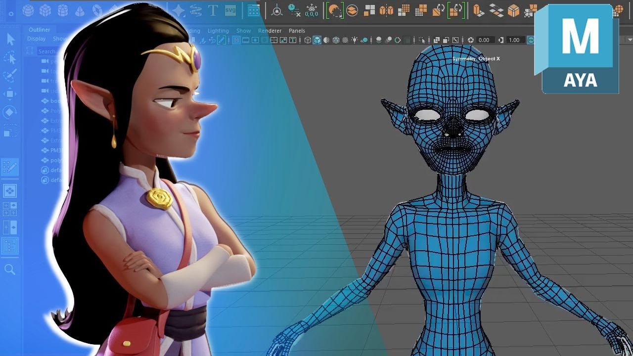 Retopology with Quad Draw in Maya (Modeling Elf girl - Part 2)