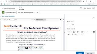 How to Read Assignment Submission in D2L with ReadSpeaker
